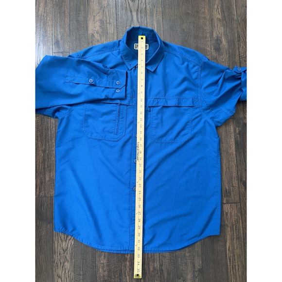 Duluth‎ Trading Shirt Mens Large Blue CoolPlus Action Fishing Hiking Outdoor L/S - Picture 6 of 8